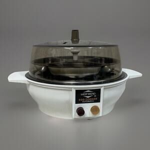 Vintage West Bend Automatic Electric Egg Cooker Poacher Hard Boiled White 86618
